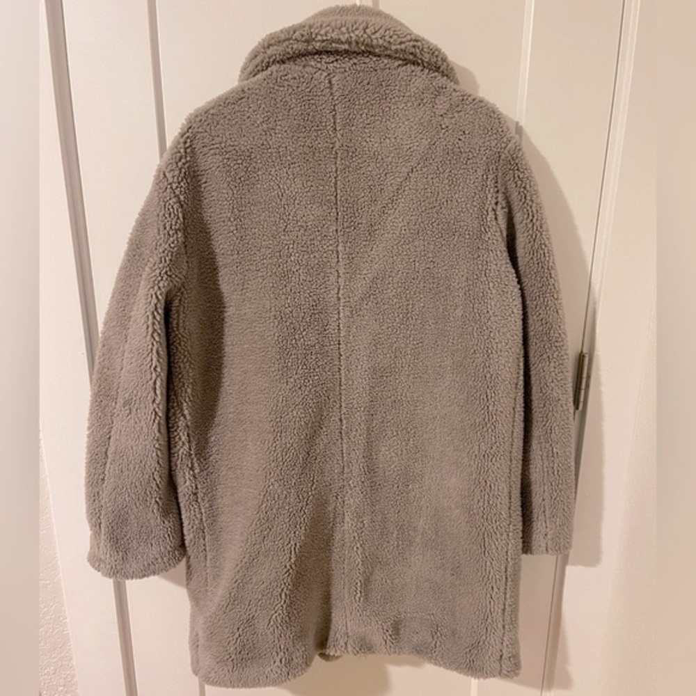 Zara Gray Teddy Sherpa Coat - Picture 3 of 7